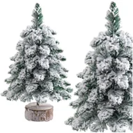 Ozdoby bożonarodzeniowe - Choinka Ozdobna Dekoracyjna Sztuczna Na Pniu Pokryta Śniegiem 60 x 16 cm - miniaturka - grafika 1