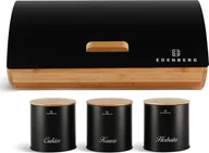 Chlebaki - Chlebak Edenberg drewniano-stalowy (Edenberg EB 139_2, Cosmic 3 pojemniki, Kamille 1118) - miniaturka - grafika 1