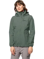 Kurtki i kamizelki sportowe damskie - Jack Wolfskin Kurtka przeciwdeszczowa "Stormy Point" w kolorze khaki - miniaturka - grafika 1