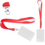 Przybory szkolne - Identyfikator pionowy holder A7 przezroczysty targowy 81x110mm + smycz - miniaturka - grafika 1