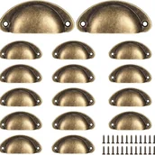 Zawiasy, okucia i inne akcesoria - 16 uchwytów muszlowych, uchwytów do szuflad w stylu vintage, półokrągłych klamek i gałek do drzwi kuchennych w stylu retro, uchwytów do drzwi toaleto - miniaturka - grafika 1