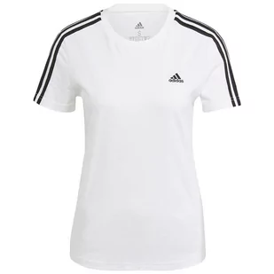 Koszulka damska adidas Essentials Slim T-Shirt biała GL0783 - Koszulki i topy damskie - miniaturka - grafika 1