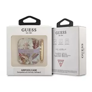 Guess GUA2HHFLU AirPods cover fioletowy/purple Flower Strap Collection - Akcesoria do słuchawek - miniaturka - grafika 3