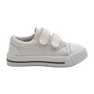 Buty dla dziewczynek - Dziecięce Trampki Na Rzepy Big Star NN374117 Białe - miniaturka - grafika 1