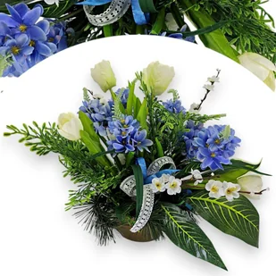 STROIK NA CMENTARZ WZÓR WIOSENNY NA GRÓB POMNIK - Sztuczne kwiaty - miniaturka - grafika 1