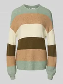 Swetry damskie - Sweter z dzianiny o luźnym kroju z mieszanki wiskozy model ‘ATIA’ - miniaturka - grafika 1