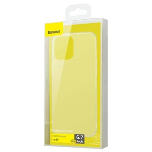 Baseus Frosted Glass Case Sztywne etui z elastyczną ramką iPhone 12 Pro Max Biały (WIAPIPH67N-WS02) WIAPIPH67N-WS02 - Etui i futerały do telefonów - miniaturka - grafika 6