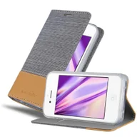 Etui i futerały do telefonów - Cadorabo Etui do Apple iPhone 4 / 4S Etui ochronne w kolorze szarym Etui na telefon komórkowy Etui na książkę Pokrowiec - miniaturka - grafika 1