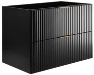 Szafki łazienkowe - Ryflowana czarna szafka pod umywalkę 80 cm N0-N03 - miniaturka - grafika 1