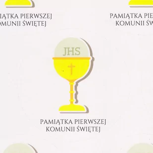 Duża naklejka kielich komunia (4 szt.) - Pamiątka Pierwszej Komunii Świętej - miniaturka - grafika 1