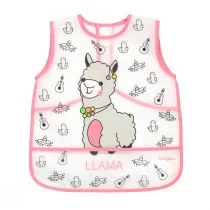 Babyono Fartuszek Baby Explorer 12 m+ różowy Llama - Śliniaki i fartuszki - miniaturka - grafika 1