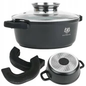 Garnki - GARNEK 2,3L GRANITOWY Z POWŁOKĄ GREBLON + UCHWYTY - miniaturka - grafika 1