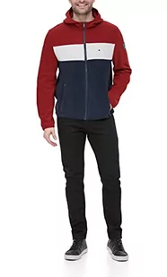 Tommy Hilfiger Męska kurtka polarowa z kapturem Performance, Czerwony/lodowy/granatowy, XXL - Kurtki męskie - miniaturka - grafika 1