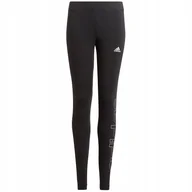 Legginsy - Legginsy dla dzieci adidas Essentials Logo czarne GN4044 116cm - miniaturka - grafika 1