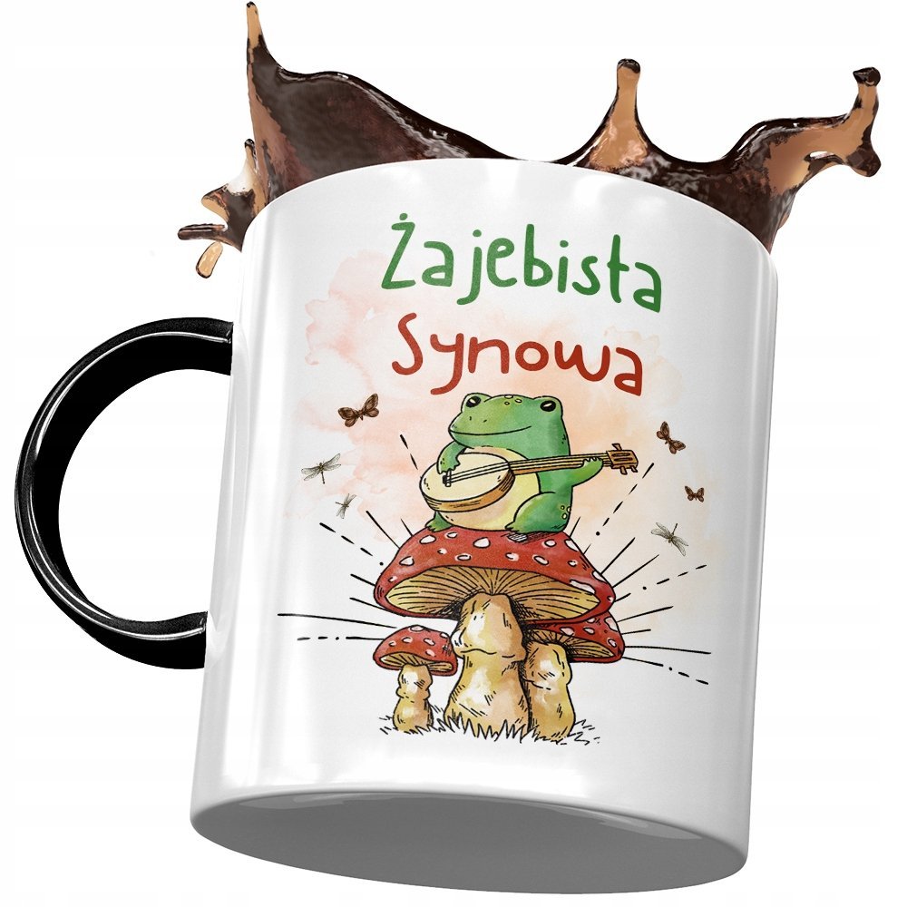 Kubek Czarny Dla Synowej Żony Syna na Prezent z Nadrukiem ze Zdjęciem + Opakowanie na prezent (wzór 01)