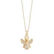 Biżuteria dla dzieci - Naszyjnik złoty z aniołkiem prezent Komunia Św. srebro pozłacane - miniaturka - grafika 1