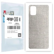 Szkła hartowane na telefon - Folia naklejka skórka strukturalna na TYŁ do Samsung Galaxy M31s -  Tkanina Denim Szary - apgo SKINS - miniaturka - grafika 1