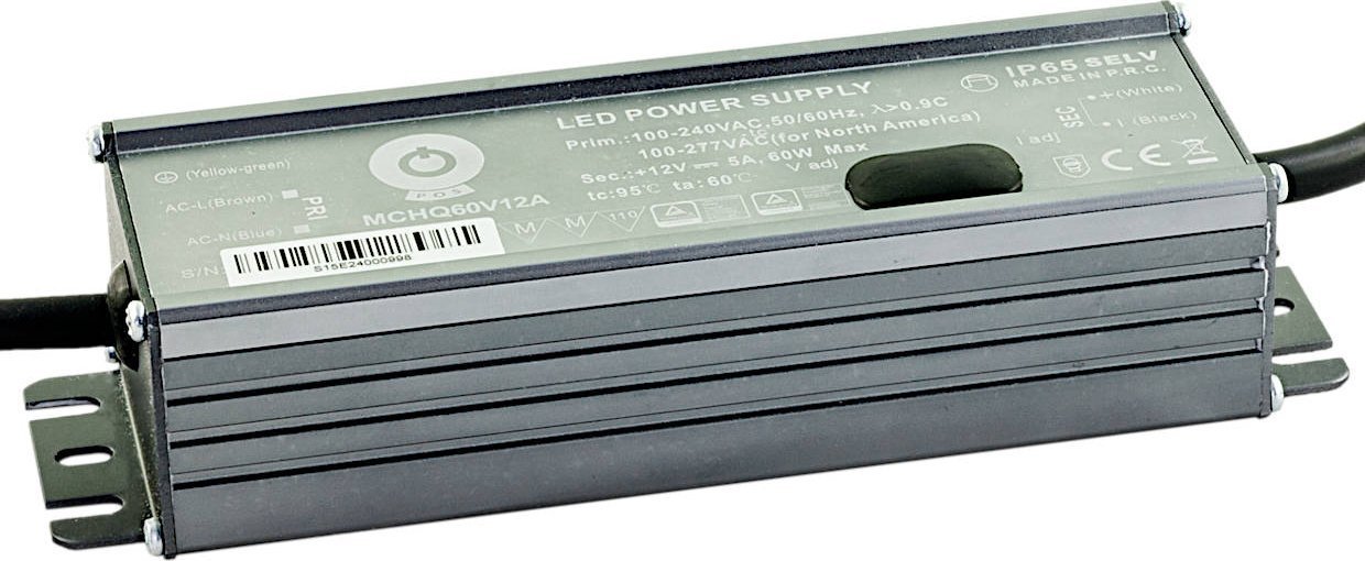 MCHQ60V12A: zasilacz impulsowy 12V/5A z reg. Iout/Uout