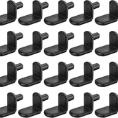 Zawiasy, okucia i inne akcesoria - 25 szt. kołków podtrzymujących półki meblowe 6 mm z gumowymi tulejkami, czarne - miniaturka - grafika 1