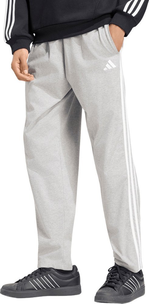 Adidas Spodnie męskie adidas Essentials 3-Stripes Single Jersey Tapered Open Hem szare KY4215 M