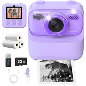 Aparaty natychmiastowe - MINI DRUKARKA DRUKUŚ TERMICZNA APARAT HD NATYCHMIASTOWY DLA DZIECI 3 ROLEK - miniaturka - grafika 1