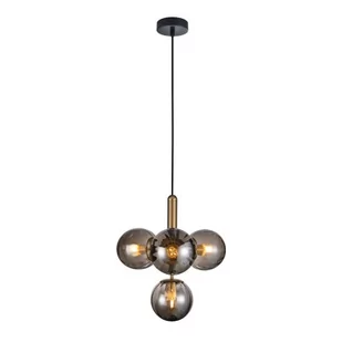 Italux Loftowa LAMPA wisząca RAVENA szklana OPRAWA zwis kule balls mosiądz przydymione PND-2324-4B BRO+SG - Lampy sufitowe - miniaturka - grafika 1