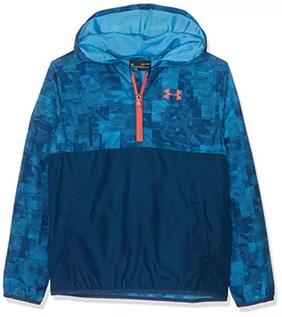 Kurtki i płaszcze dla chłopców - Under Armour uniseks dzieci pakowalna kurtka z zamkiem błyskawicznym 1/2 rozgrzewana góra Ether Blue/Red Rage XL - grafika 1