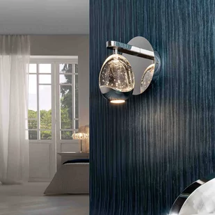 Schuller Valencia Kinkiet LED Rocio, metal, szkło, 1-punktowa, chrom - Lampy ścienne - miniaturka - grafika 1
