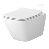 Miski WC - Zestaw C200 miska zawieszana CITY PRO OVAL VORTEX , deska City Square slim duroplastowa wolnoopadająca z łatwym wypinaniem - miniaturka - grafika 1