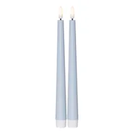 Świece - Zestaw 2x świeca LED obiadowa FLAMME CANDY niebieska 26cm - miniaturka - grafika 1