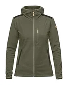 Bluzy damskie - Fjällräven Damska bluza z kapturem Keb Fleece wielokolorowa zielony (Laurel Green/Deep Forest) XS - miniaturka - grafika 1