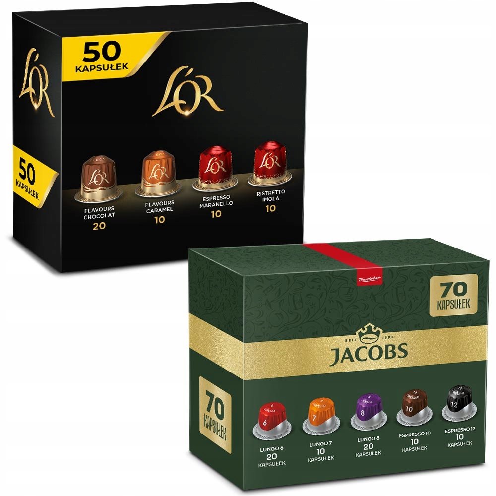 Kapsułki Jacobs różne rodzaje & L'or do Nespresso(r)* 12x 10 szt.