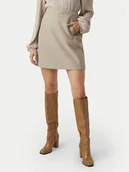 Spódnice - Vero Moda Spódnica ołówkowa Fortuneallison 10253954 Beżowy Slim Fit - miniaturka - grafika 1