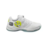 Buty dla dziewczynek - WILSON Buty dziecięce KAOS Emo Sneaker, White Safety Yellow Stratosphere, 28 EU - miniaturka - grafika 1