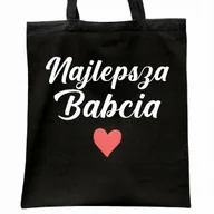 Torby i wózki na zakupy - Torba bawełniana czarna na zakupy Dzień Babci Prezent - miniaturka - grafika 1