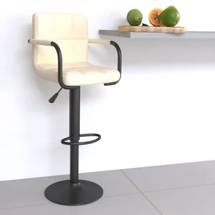 vidaXL Lumarko Hoker, kremowy, obity tkaniną 334627 - Taborety i hokery - miniaturka - grafika 1