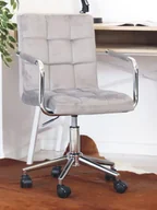 Fotele i krzesła biurowe - Fotel młodzieżowy na kółkach GIMLI z weluru szary - miniaturka - grafika 1