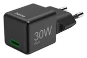 Ładowarki do telefonów - Hama supermini GaN 30W PD/QC 1x USB-C czarna - miniaturka - grafika 1
