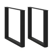 Zawiasy, okucia i inne akcesoria - Nogi do stołu jadalnego w kształcie litery U 2 szt. Czarne 90x(72-73) cm Stal vidaXL - miniaturka - grafika 1