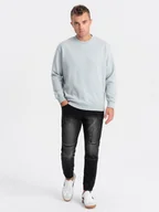 Spodnie męskie - Spodnie męskie marmurkowe JOGGERY z przetarciami - czarne V2 OM-PADJ-0153 - Ombre Clothing - miniaturka - grafika 1