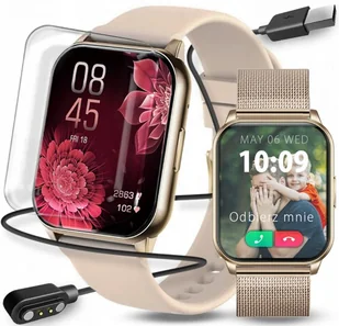 SMARTWATCH DAMSKI ZEGAREK ZŁOTY POLSKIE MENU ROZMOWY CIŚNIENIE PULS SPORT - Smartwatch SMARTWATCH DAMSKI ZEGAREK ZŁOTY POLSKIE MENU ROZMOWY CIŚNIENIE PULS SPORT - Smartwatch - miniaturka - grafika 1
