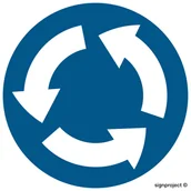 Systemy ekspozycyjne i znaki informacyjne - SA018 RUCH OKRĘŻNY, FO - FOLIA ODBLASKOWA; (300X300MM) - miniaturka - grafika 1