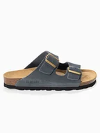 Klapki i japonki damskie - Bluebay Skórzane klapki "Aristote" w kolorze szarym - miniaturka - grafika 1