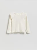 Bluzki dla niemowląt - Reserved - Bluzka z falbanami - złamana biel - miniaturka - grafika 1