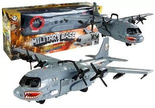 Import LEANToys Wojskowy Samolot Baza Militarna Światła i Dźwięki 5036 - Samoloty i helikoptery - miniaturka - grafika 1