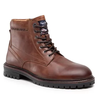 Botki damskie - Pepe Jeans Trapery Ned Boot Lth PMS50210 Tan 869 - grafika 1