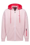 Bluzy męskie - BOSS Męska bluza z kapturem Saggyart, Light/Pastel Pink683, XXL - miniaturka - grafika 1