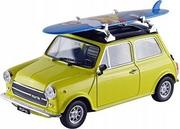 Samochody i pojazdy dla dzieci - Welly, MINI Cooper 1300 z deską SURFING metal 1:24 - miniaturka - grafika 1