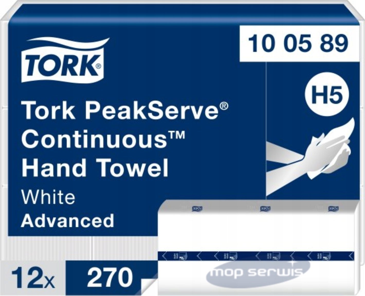 Tork Tork PeakServe Continuous - Ręcznik papierowy do miejsc o dużym natężeniu z funkcją QuickDry, Advanced, H5 - Biały