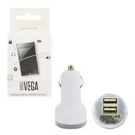 Ładowarki samochodowe - Ładowarka samochodowa do telefonu 2x USB VEGA biała - miniaturka - grafika 1